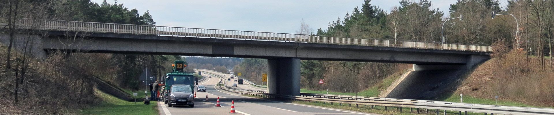 Brückenprüfung Brücke über B2 bei Roth-Allersberg